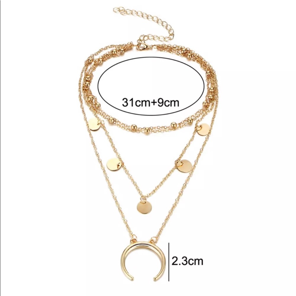 ✨Boho Multi Layer Gold Choker Necklace✨ - Picture 6 of 7